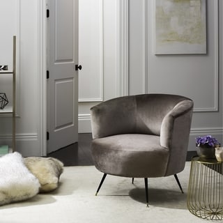 Safavieh Mid-Century Modern Arlette Grey Velvet Accent Chair