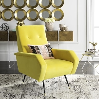 Safavieh Mid-Century Modern Aida Velvet Yellow Accent Chair