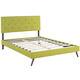 Terisa Wheatgrass Fabric Upholstered Platform Bed  with Round Splayed Legs