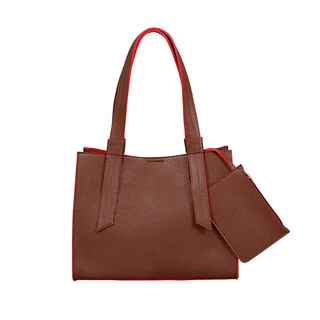 Mellow World Anna Brown Faux Leather Structured Tote Bag