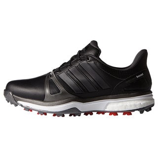 Adidas Men's Adipower Boost 2 Core Black/ Dark Silver Metallics/ Red Golf Shoes - Medium Width