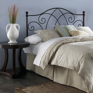 Deland Metal Headboard with Curved Grill Design and Finial Posts