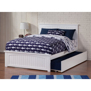 Nantucket Full Bed with Matching Foot Board with Urban Trundle Bed in White