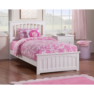 Mission Twin XL Bed with Matching Foot Board in White