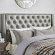 Aurora Faux Leather Crystal Tufted Nailhead Wingback Headboard by iNSPIRE Q Bold - Thumbnail 2