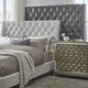 Aurora Faux Leather Crystal Tufted Nailhead Wingback Headboard by iNSPIRE Q Bold - Thumbnail 0