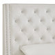 Aurora Faux Leather Crystal Tufted Nailhead Wingback Headboard by iNSPIRE Q Bold - Thumbnail 5