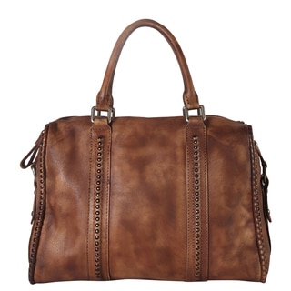 Diophy Genuine Leather Distressed Doctor-style Tote Bag