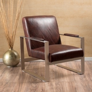 Brosnan Leather Club Chair by Christopher Knight Home