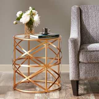 Madison Park Susie Gold Glam Accent Table