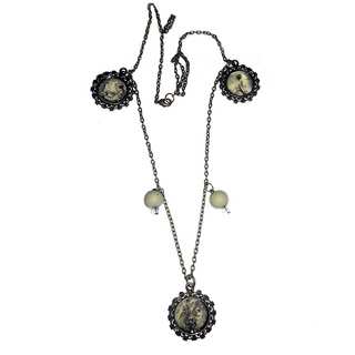 Vintage Style Beaded Medallion Necklace