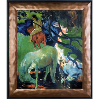 Paul Gauguin 'El Caballo Blanco (The White Horse), 1898' Hand Painted Framed Oil Reproduction on Canvas