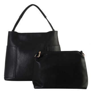 Rimen Co. Diophy Black Faux Leather Large 2-piece Hobo Bag Set