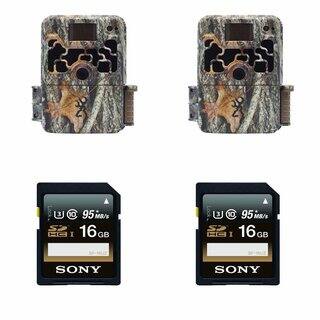 Browning DARK OPS ELITE BTC6HDE Trail Game Camera (Set of 2) w/ Two Sony 16GB Memory Cards