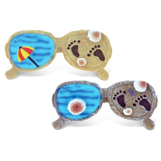 Puzzled Multicolored Resin Sunglass-shaped Refrigerator Magnets (Set of 2)