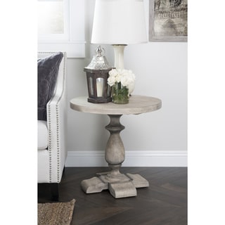 Kosas Collections Home Rustic Wakefield Warm Grey Pine Round Accent Table