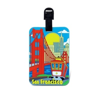 Puzzled San Francisco Multicolor Plastic Luggage Tag