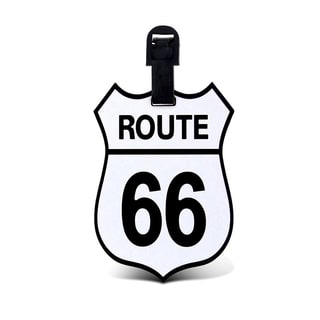Puzzled Route 66 Multicolor Plastic Luggage Tag