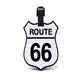 Puzzled Route 66 Multicolor Plastic Luggage Tag - Thumbnail 2