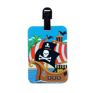 Puzzled Inc. Multicolored Plastic Pirate Ship Luggage Tag