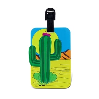 Puzzled Multicolor Cactus Luggage Tag