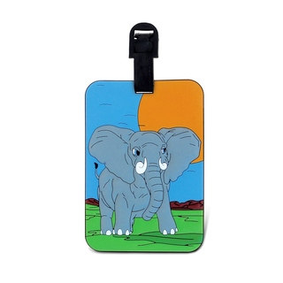Puzzled Elephant Multicolor Plastic Luggage Tag