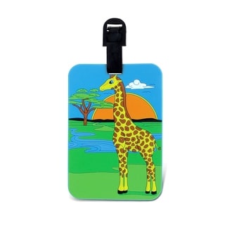 Puzzled Plastic Giraffe Luggage Tag