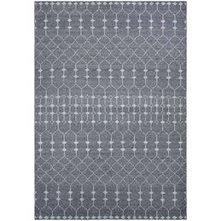 Hand-Knotted Couristan Casbah Aria/Grey-Pewter, Natural Undyed Wool Rug (5'6" x 8')