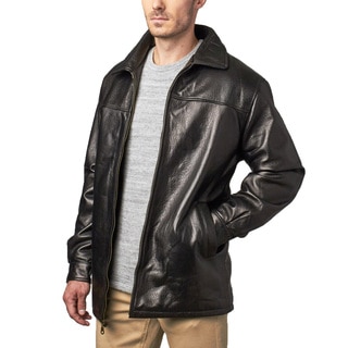 Men's Black Pebble Grain Lambskin Leather Jacket