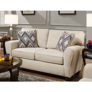 Sofab Madison Cream Love Seat With Two Reversible Accent Pillows