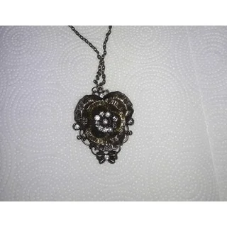 Women's Antique Bronze Flower Pendant Necklace