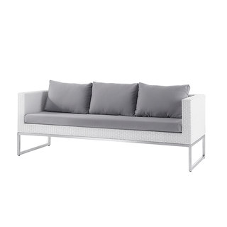 Outdoor Sofa 3 Seater - Stainless Steel and Wicker - CREMA