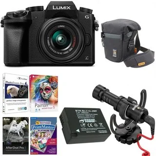 Panasonic LUMIX G7 Digital Camera with 14-42mm f/3.5-5.6 Lens c& Rode On- Camera Microphone Accessory Bundle