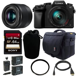 Panasonic Lumix DMC-G7 Mirrorless Digital Camera w/ 14-140mm & 25mm Lens Bundle