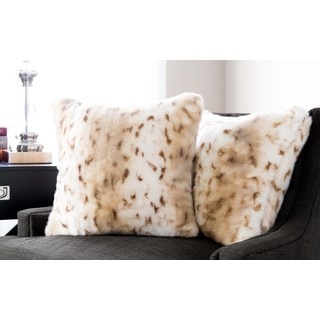 Baltic Linen Luxury Quality Animal-print Faux Fur and Down Alternative Square Decorative Pillow