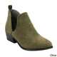Yoki EE62 Women's Faux Suede Side-slit Pull-on Chunky Casual Ankle Booties - Thumbnail 3