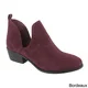 Yoki EE62 Women's Faux Suede Side-slit Pull-on Chunky Casual Ankle Booties - Thumbnail 2