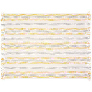 Chevron Yellow and Grey Cotton 50-inch x 60-inch Reversible Couch Throw