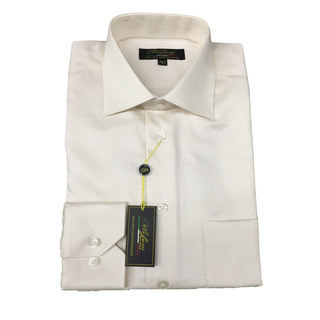 Polifroni Men's Ecru Off-white Cotton Long-sleeve Button-down Shirt