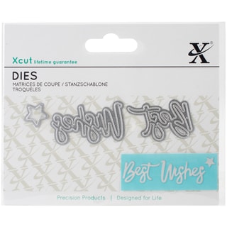 Xcut Mini Decorative Dies 3/Pkg-Best Wishes Sentiment
