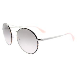 Prada PR 51SS 2AU4K0 Silver Dark Havana Metal Round Pink Gradient Grey Lens Sunglasses