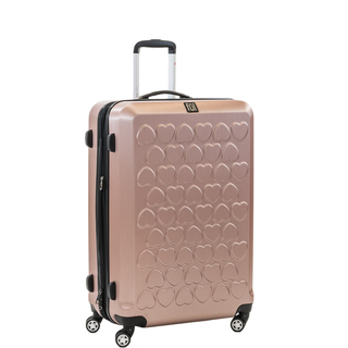 Ful Hearts 25-inch Hard Case, Upright, Gold Spinner Rolling Luggage Suitcase