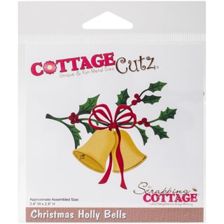 CottageCutz Die-Christmas Holly Bells, 3.4"X2.8"