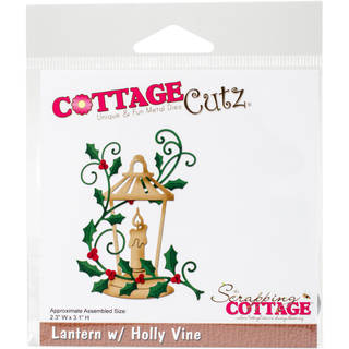 CottageCutz Die-Lantern W/Holly Vine, 2.3"X3.1"