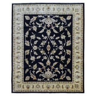 FineRugCollection Peshawar Black/ Beige Wool Handmade Rug (8' x 9'7)