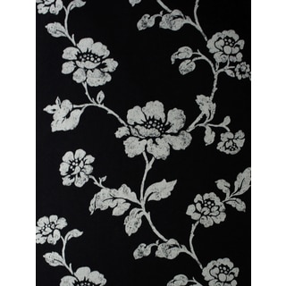 Brewster Lieto Black Floral Trail Wallpaper