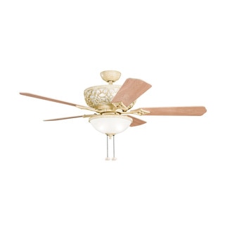 Kichler Lighting Cortez Collection 52-inch Aged White Ceiling Fan w/Light
