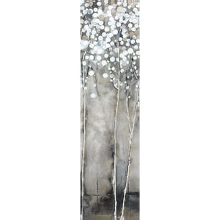 Hobbitholeco 'Tree Flowers IV' Grey/ White Canvas Artwork