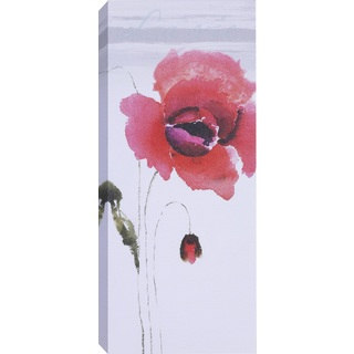 Hobbitholeco 'Red Tall Flowers II' Multicolored Canvas Artwork