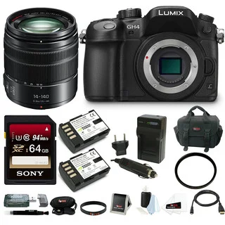 Panasonic LUMIX GH4 Mirrorless Digital Camera w/ 14-140mm Lens & 64GB Bundle